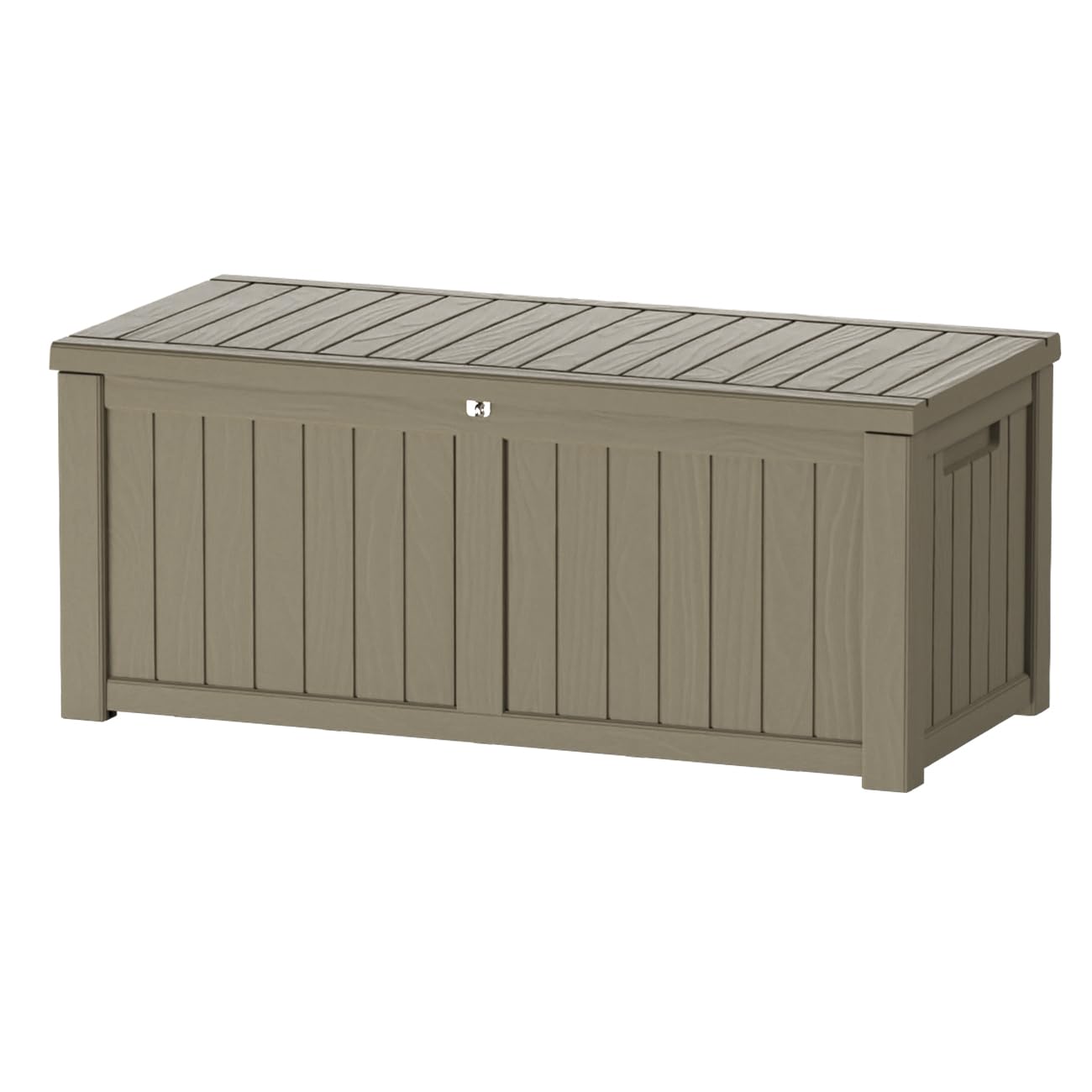 Outdoor Storage Box Waterproof, 270 Gallon Lockable Resin Deck Box Large, Patio Storage Bin for Pool Accessories Cushion Furniture, Garden Tools, UV-Resistant Outside Delivery Grey