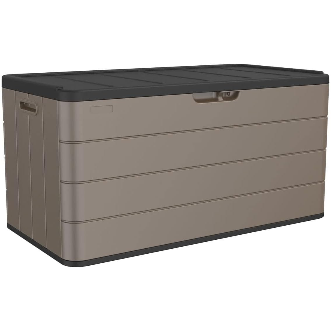 Outdoor Storage Box Waterproof, 270 Gallon Lockable Resin Deck Box Large, Patio Storage Bin for Pool Accessories Cushion Furniture, Garden Tools, UV-Resistant Outside Delivery Grey