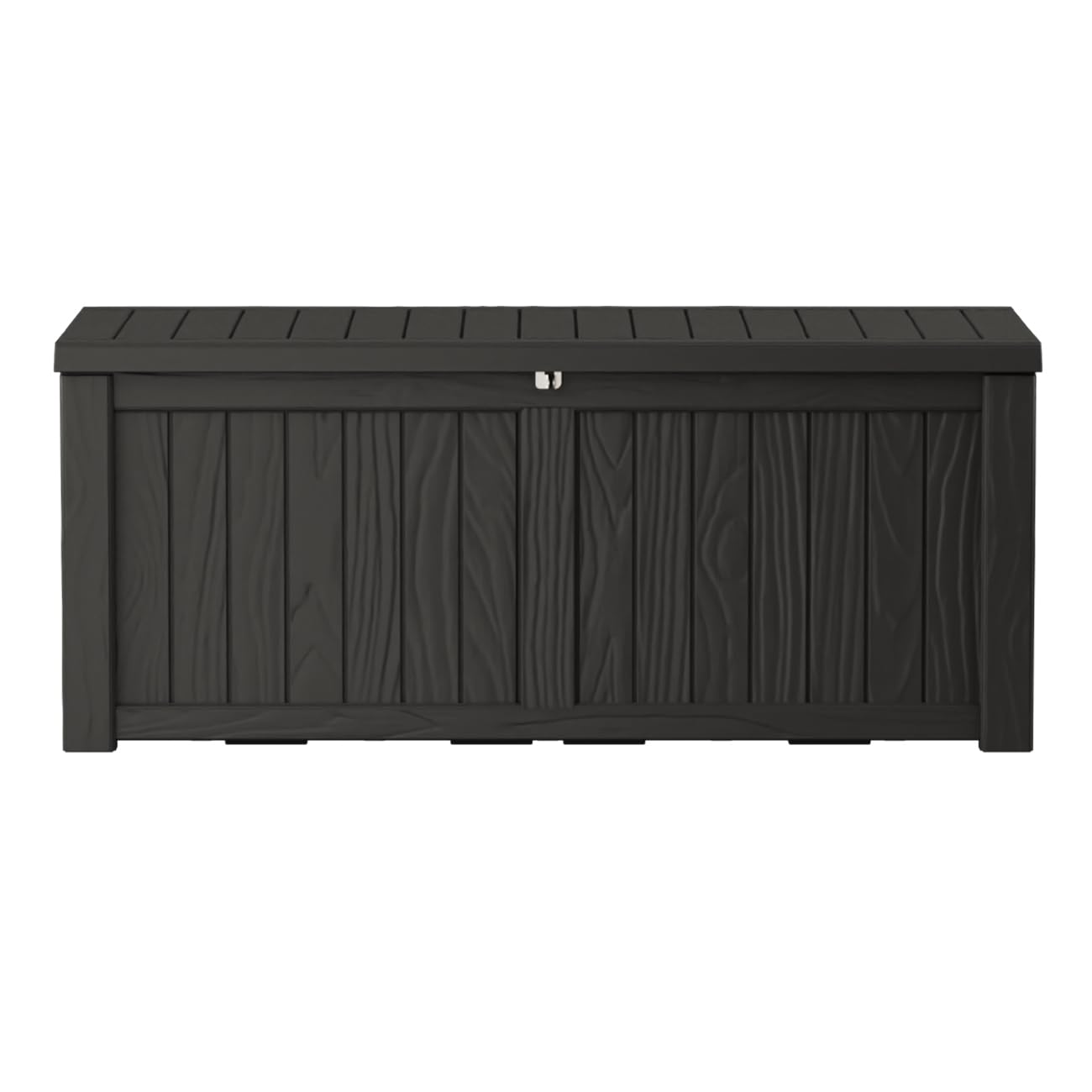 Outdoor Storage Box Waterproof, 270 Gallon Lockable Resin Deck Box Large, Patio Storage Bin for Pool Accessories Cushion Furniture, Garden Tools, UV-Resistant Outside Delivery Grey