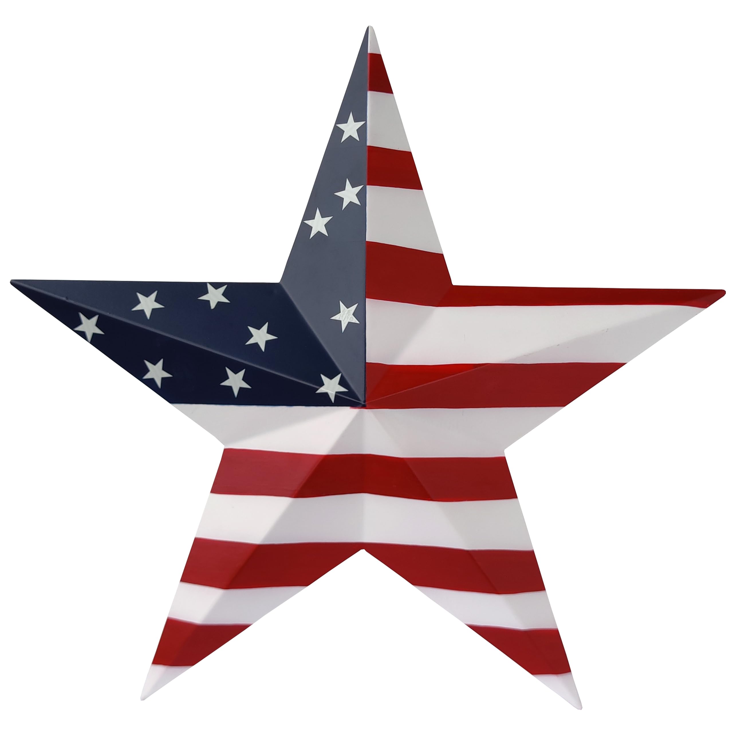 JoyEvy 23.4" American Barn Star US Flag Stars Indoor Outdoor Decor, Metal Patriotic Star Wall Decoration, Texas Stars for Outside Rustic Vintage Western Country Home Farmhouse Wall Ornament