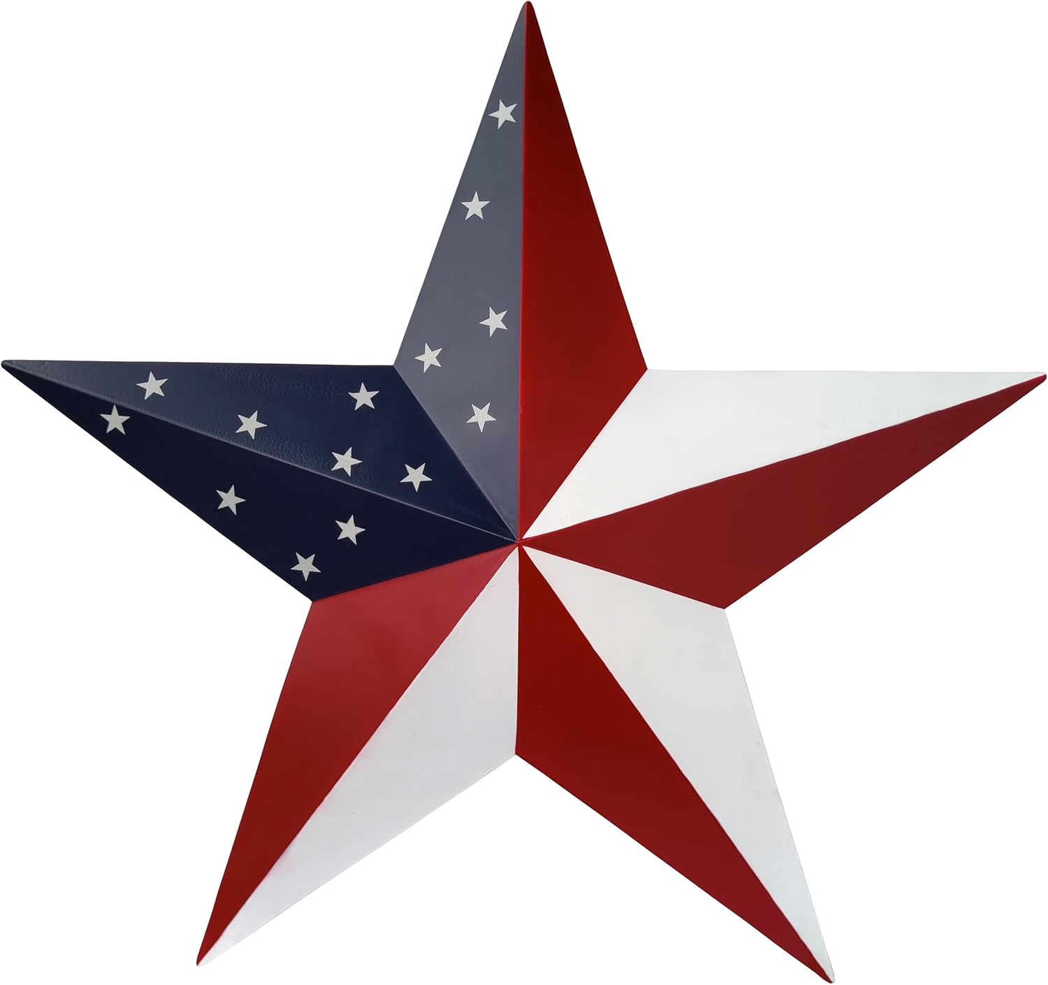 JoyEvy 23.4" American Barn Star US Flag Stars Indoor Outdoor Decor, Metal Patriotic Star Wall Decoration, Texas Stars for Outside Rustic Vintage Western Country Home Farmhouse Wall Ornament