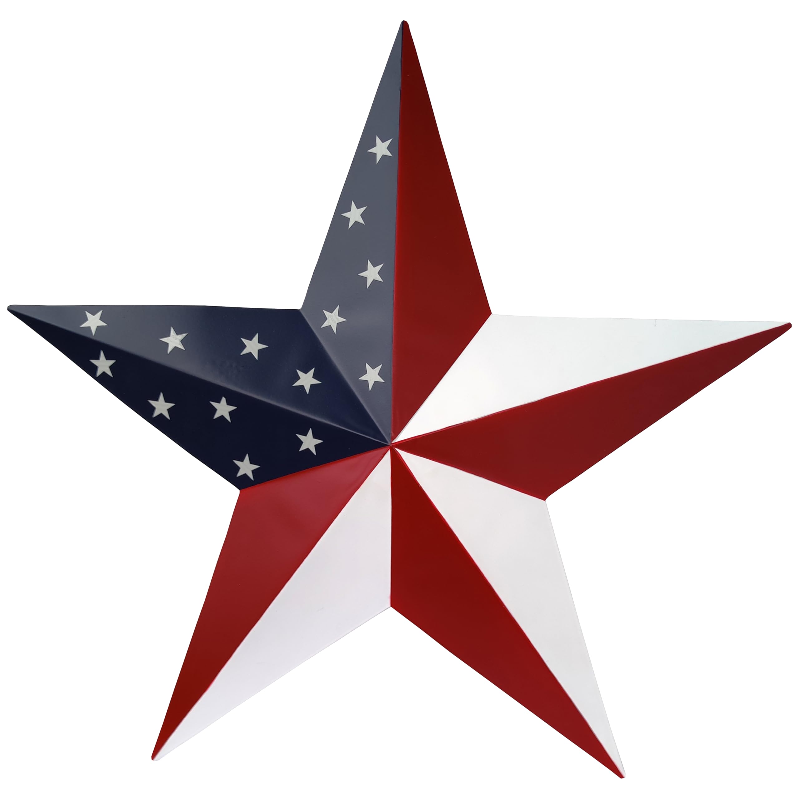JoyEvy 23.4" American Barn Star US Flag Stars Indoor Outdoor Decor, Metal Patriotic Star Wall Decoration, Texas Stars for Outside Rustic Vintage Western Country Home Farmhouse Wall Ornament