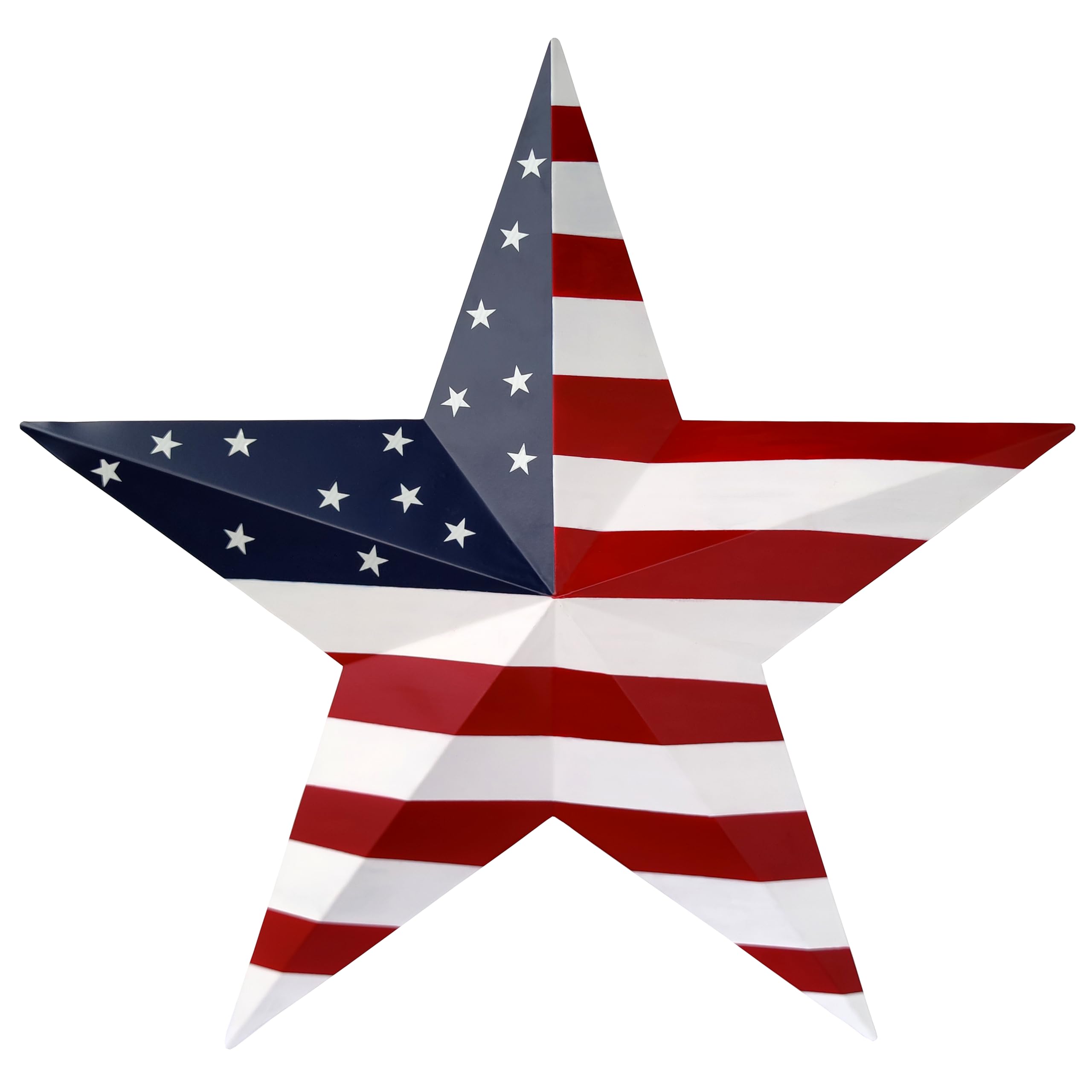 JoyEvy 23.4" American Barn Star US Flag Stars Indoor Outdoor Decor, Metal Patriotic Star Wall Decoration, Texas Stars for Outside Rustic Vintage Western Country Home Farmhouse Wall Ornament