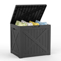 Mars Villa 180 Gallon Outdoor Storage Box Waterproof, Extra Large Resin Deck Box, Outside Storage Bin for Patio Furniture Cushion, Pool Supply, Sports Gear, UV Resistant and Weatherproof, Black