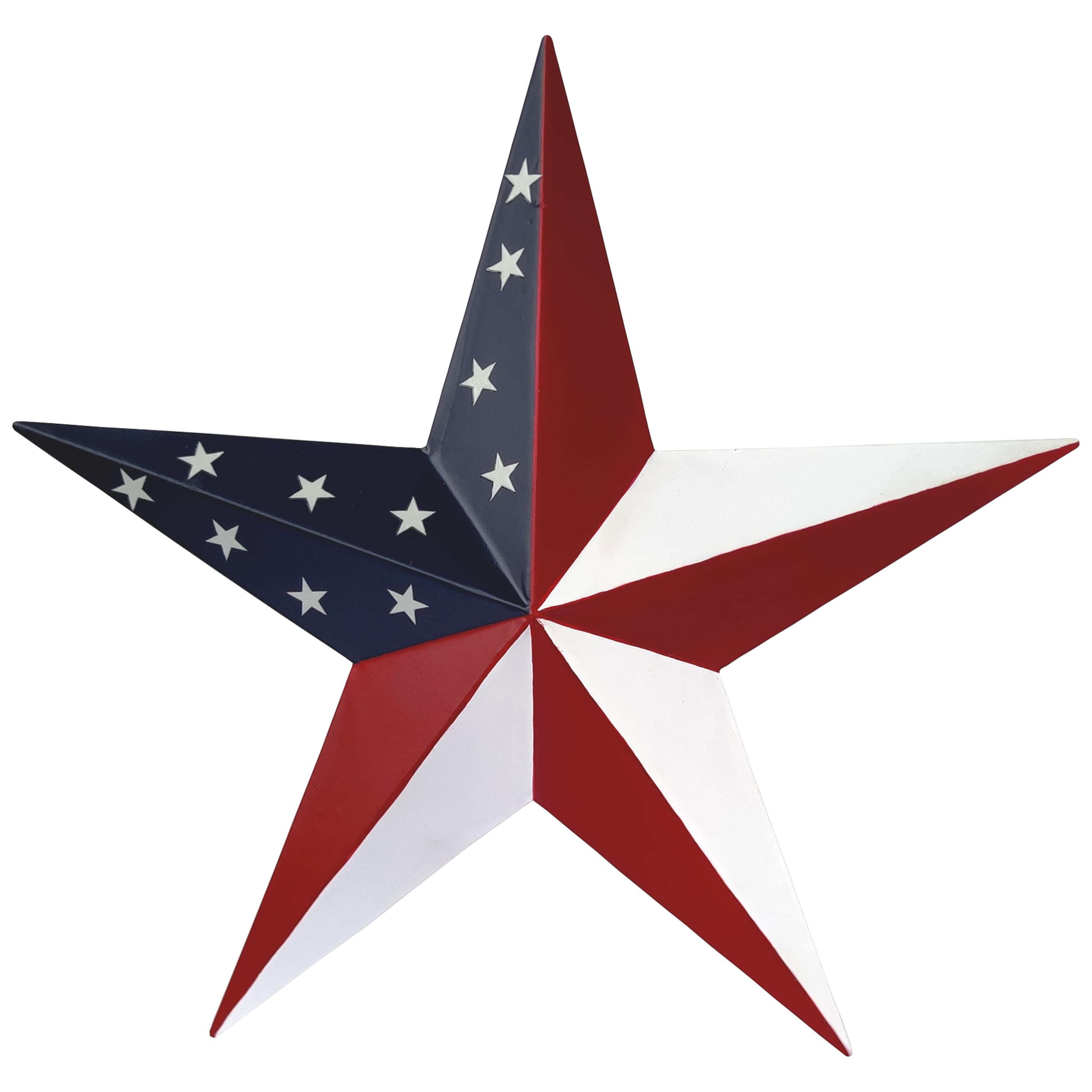 JoyEvy 23.4" American Barn Star US Flag Stars Indoor Outdoor Decor, Metal Patriotic Star Wall Decoration, Texas Stars for Outside Rustic Vintage Western Country Home Farmhouse Wall Ornament