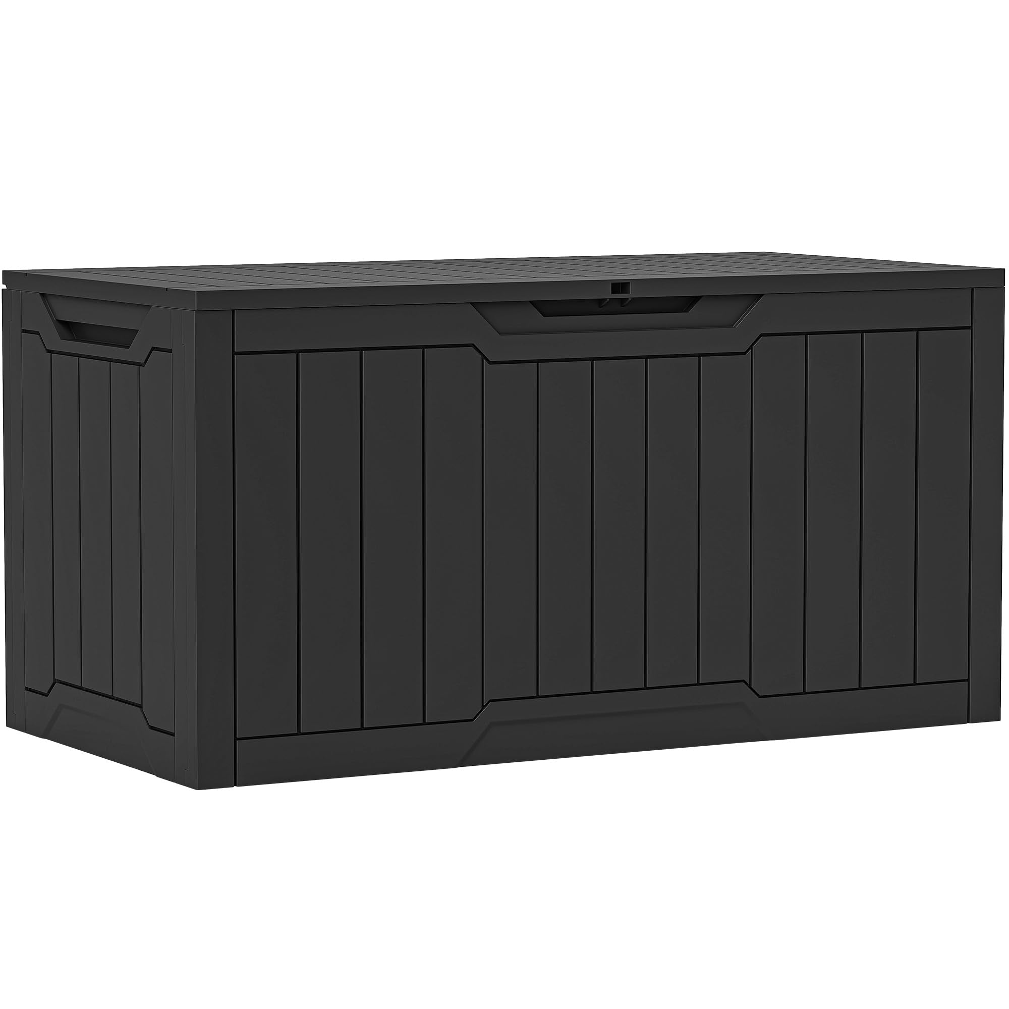 YITAHOME 100 Gallon Resin Deck Box, Weather Resistant Outdoor Storage Box, Lockable Indoor Outdoor Storage for Supplies and Essentials, Dark Brown