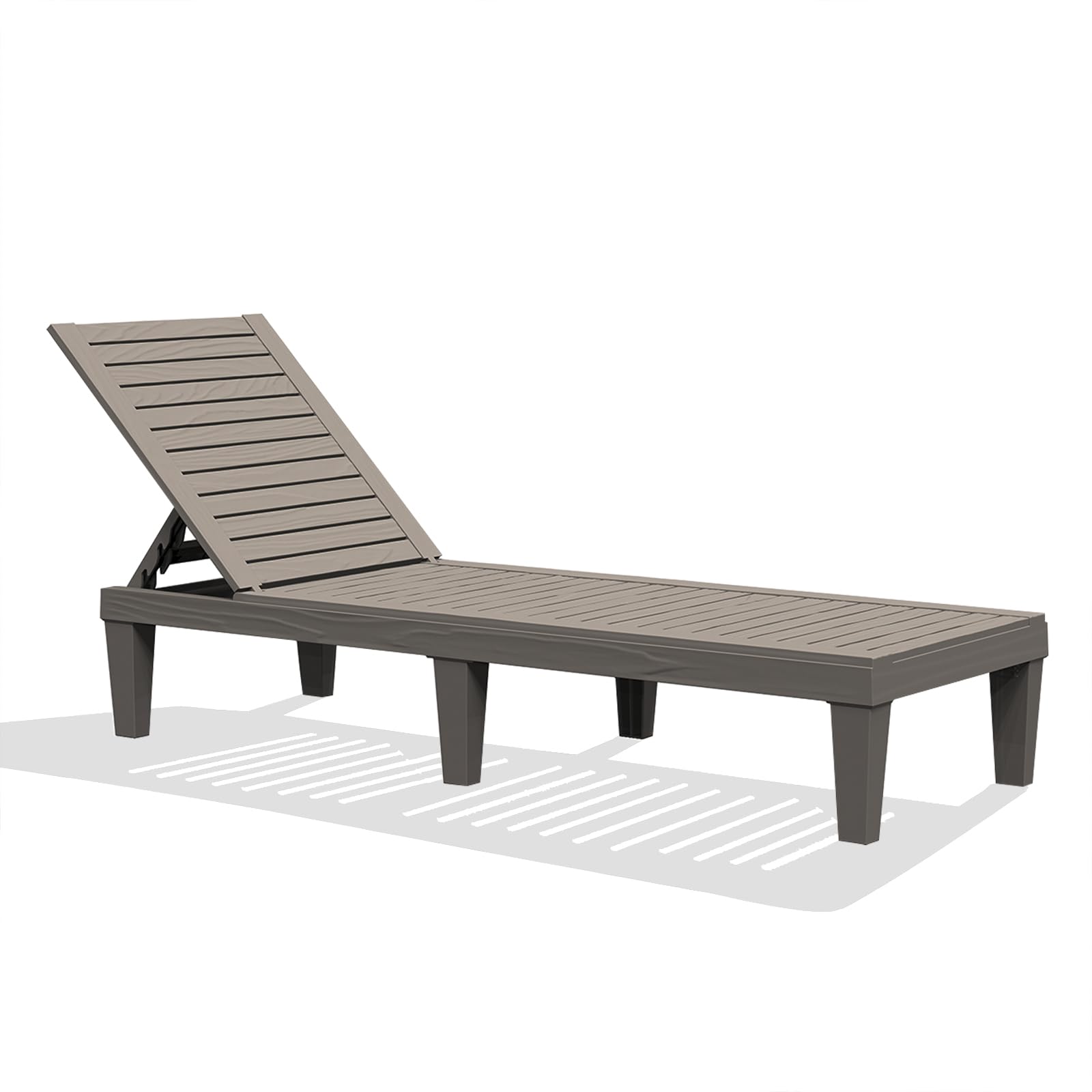 Outdoor Chaise Lounge Chair for Pool, Patio Bench Waterproof Sunbed,Grey
