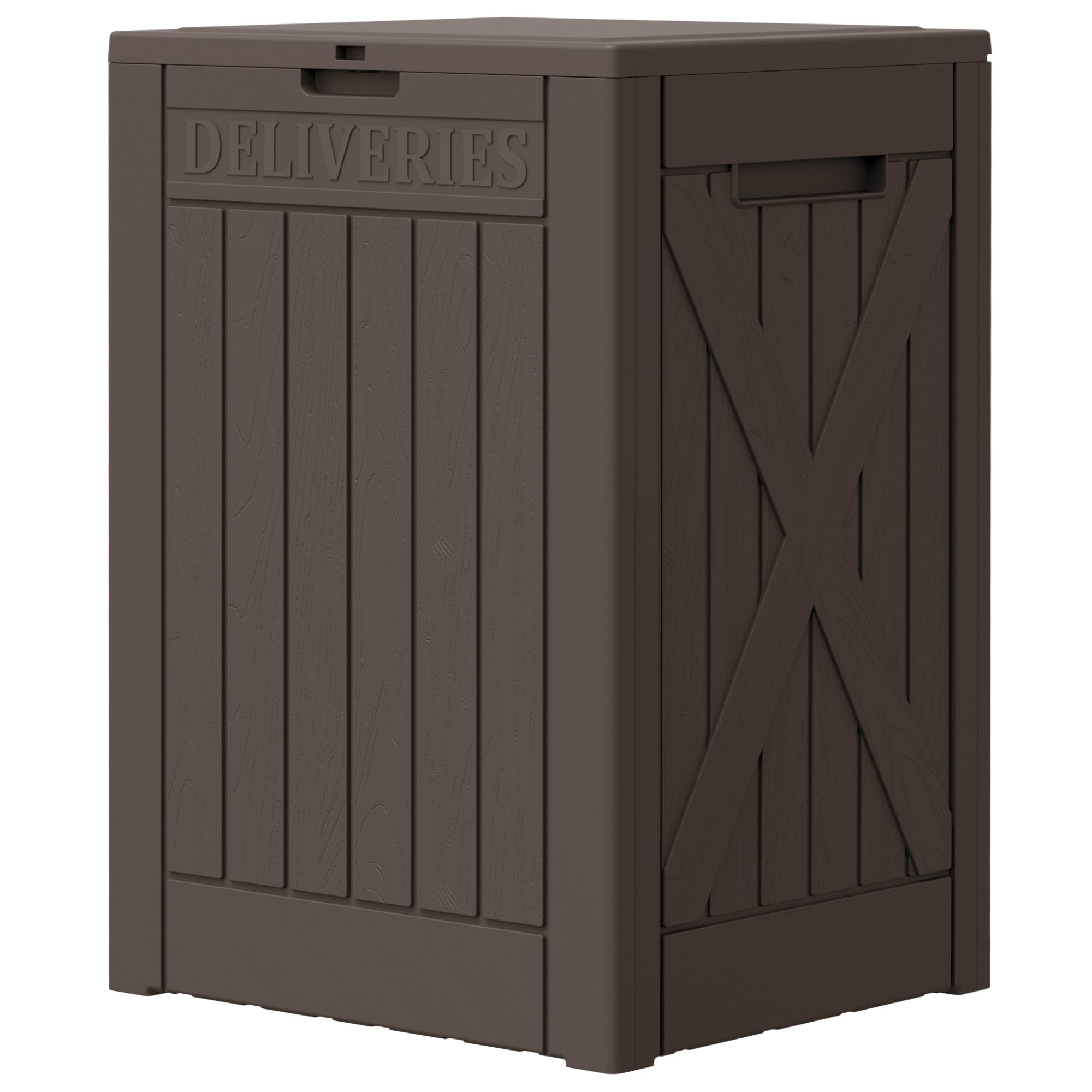 Greesum Outdoor Storage Box 100 Gallon Storage Bin with Lid for Patio Furniture, Garden Tools, Pool Supplies, Lockable, Waterproof and UV Resistant, Black