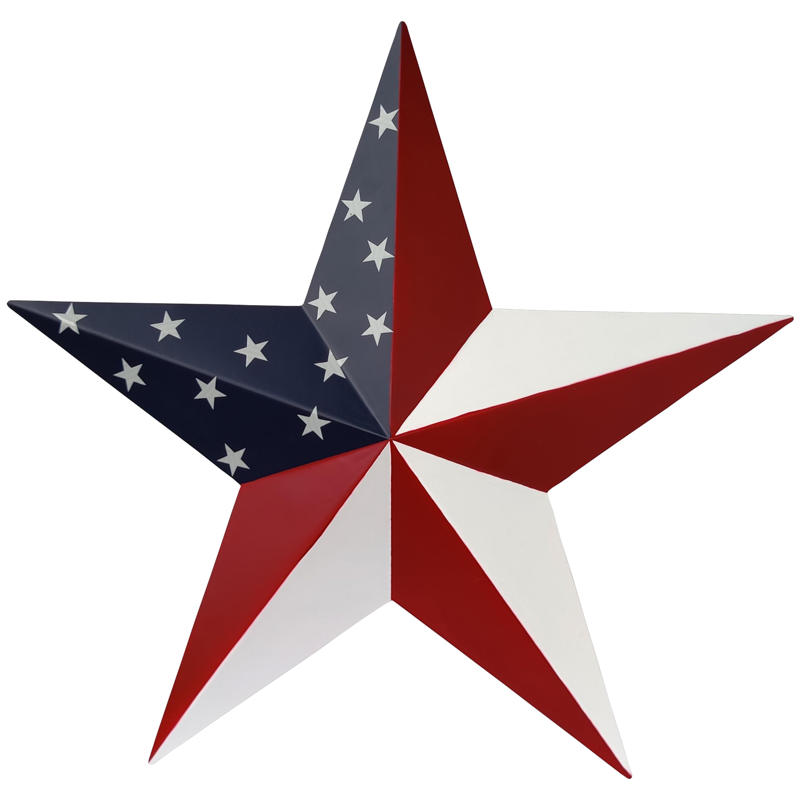 JoyEvy 23.4" American Barn Star US Flag Stars Indoor Outdoor Decor, Metal Patriotic Star Wall Decoration, Texas Stars for Outside Rustic Vintage Western Country Home Farmhouse Wall Ornament