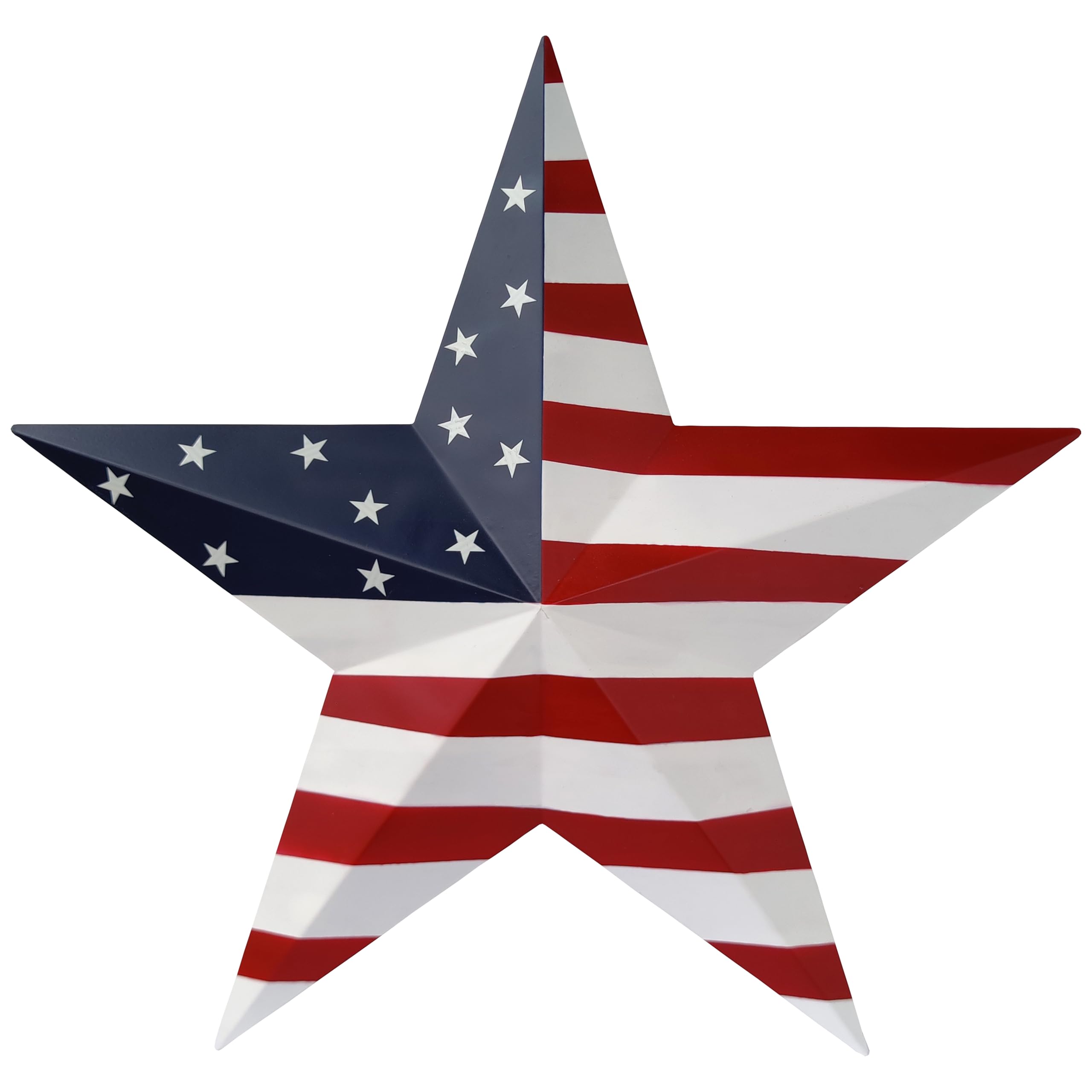 JoyEvy 23.4" American Barn Star US Flag Stars Indoor Outdoor Decor, Metal Patriotic Star Wall Decoration, Texas Stars for Outside Rustic Vintage Western Country Home Farmhouse Wall Ornament