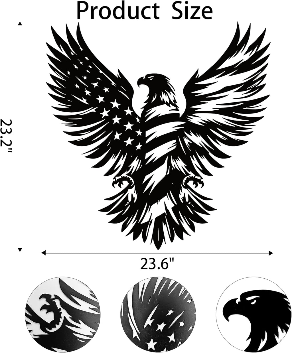 Intricate American Eagle Flag Metal Wall Art for Holiday Decor