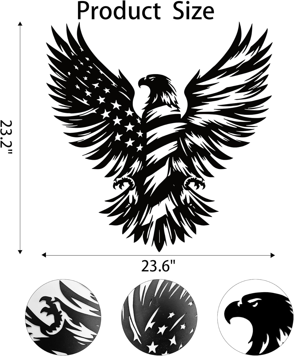Intricate American Eagle Flag Metal Wall Art for Holiday Decor