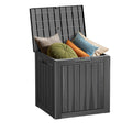 Outdoor Storage Box Waterproof, 270 Gallon Lockable Resin Deck Box Large, Patio Storage Bin for Pool Accessories Cushion Furniture, Garden Tools, UV-Resistant Outside Delivery Grey