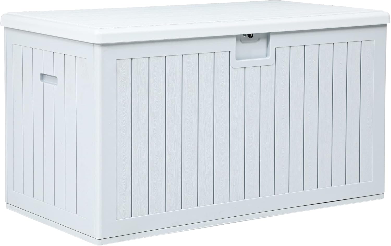YITAHOME 80 Gallon Resin Deck Box, Weather Resistant Outdoor Rattan Storage Box, Lockable Indoor Outdoor Storage for Supplies and Essentials, Dark Gray