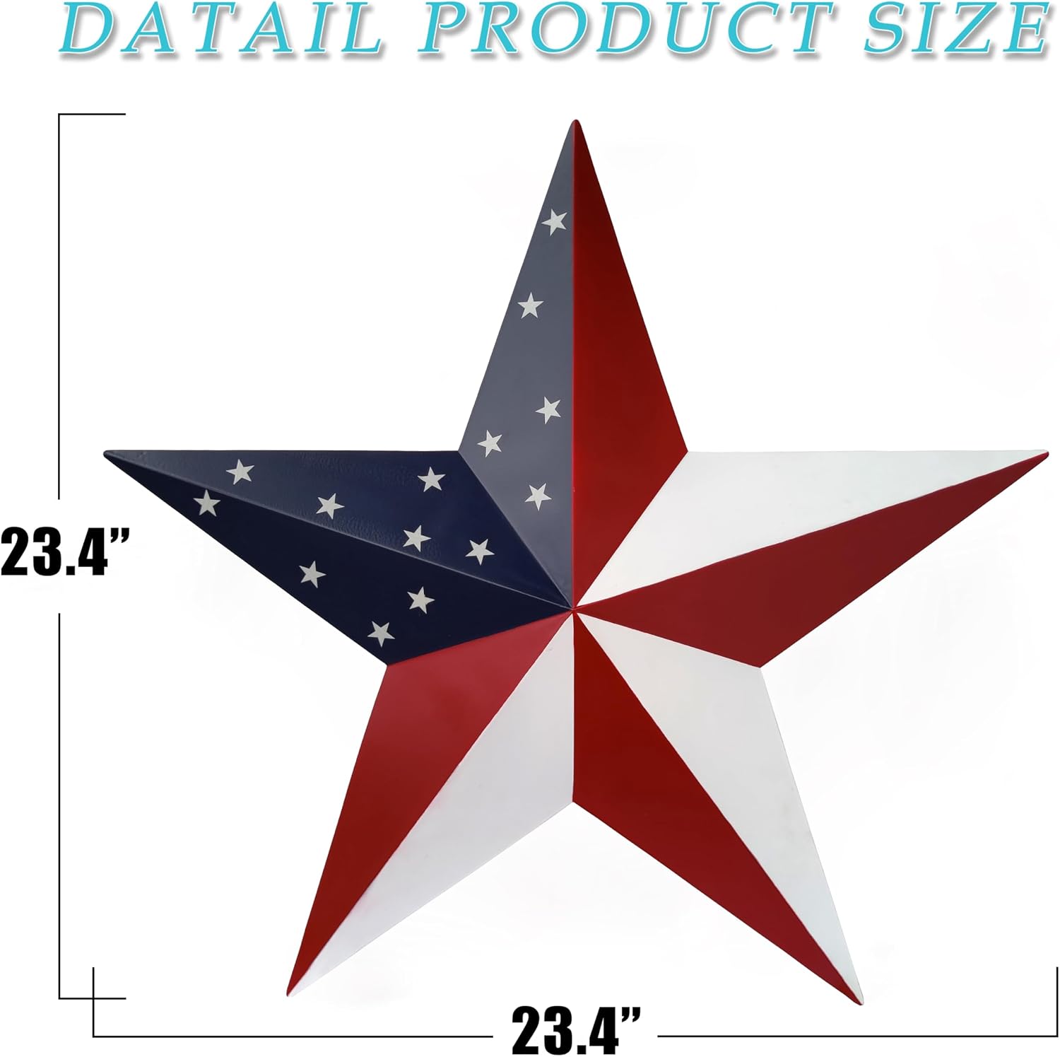 JoyEvy 23.4" American Barn Star US Flag Stars Indoor Outdoor Decor, Metal Patriotic Star Wall Decoration, Texas Stars for Outside Rustic Vintage Western Country Home Farmhouse Wall Ornament