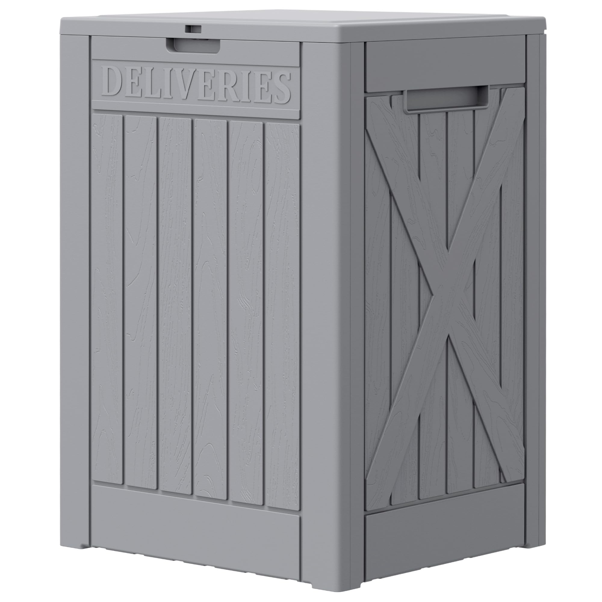 Greesum Outdoor Storage Box 100 Gallon Storage Bin with Lid for Patio Furniture, Garden Tools, Pool Supplies, Lockable, Waterproof and UV Resistant, Black