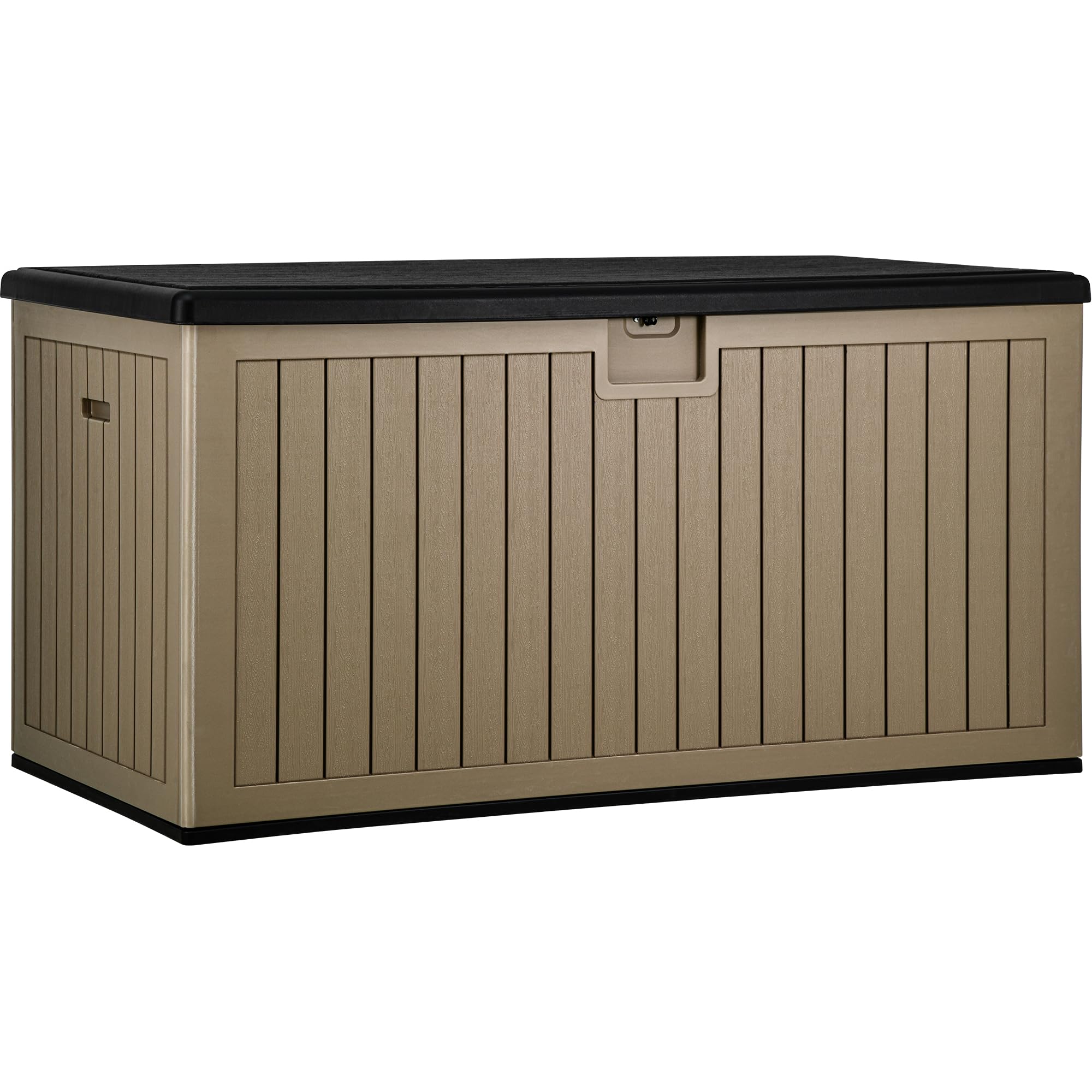 YITAHOME 100 Gallon Resin Deck Box, Weather Resistant Outdoor Storage Box, Lockable Indoor Outdoor Storage for Supplies and Essentials, Dark Brown