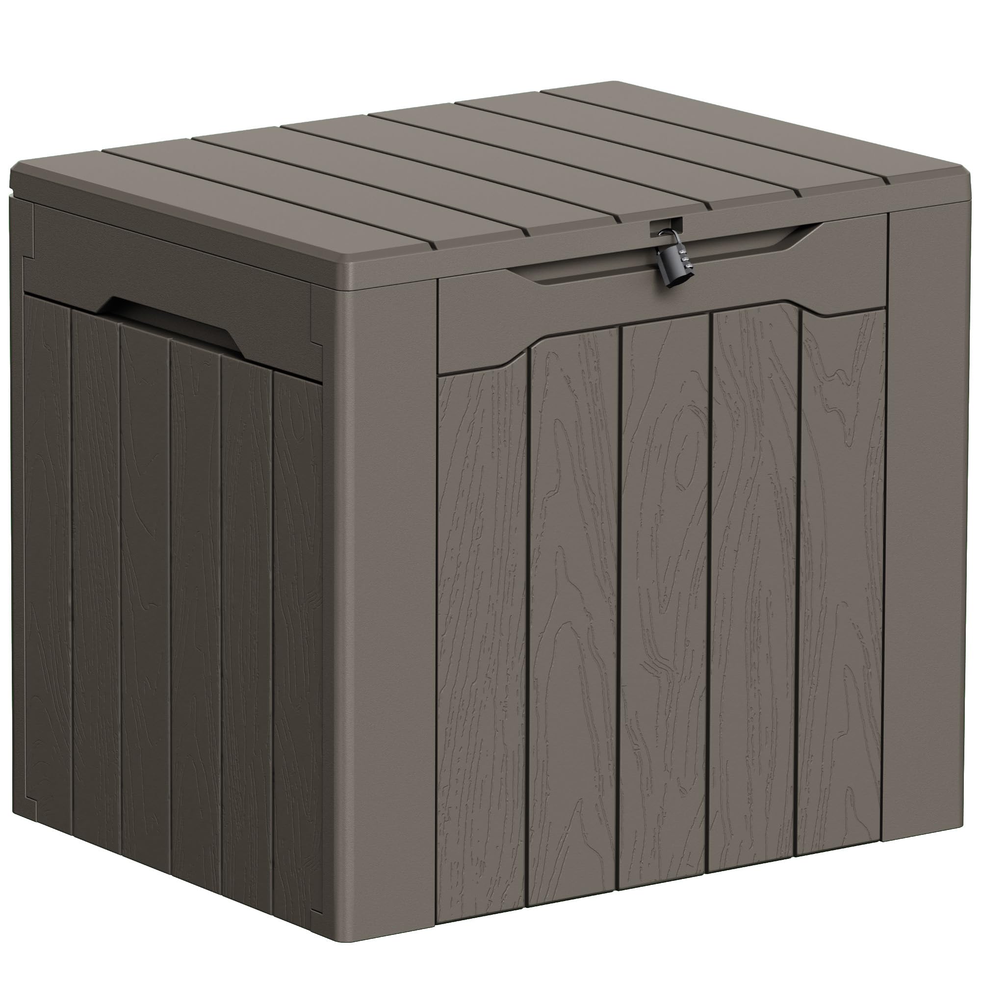 Greesum Outdoor Storage Box 100 Gallon Storage Bin with Lid for Patio Furniture, Garden Tools, Pool Supplies, Lockable, Waterproof and UV Resistant, Black
