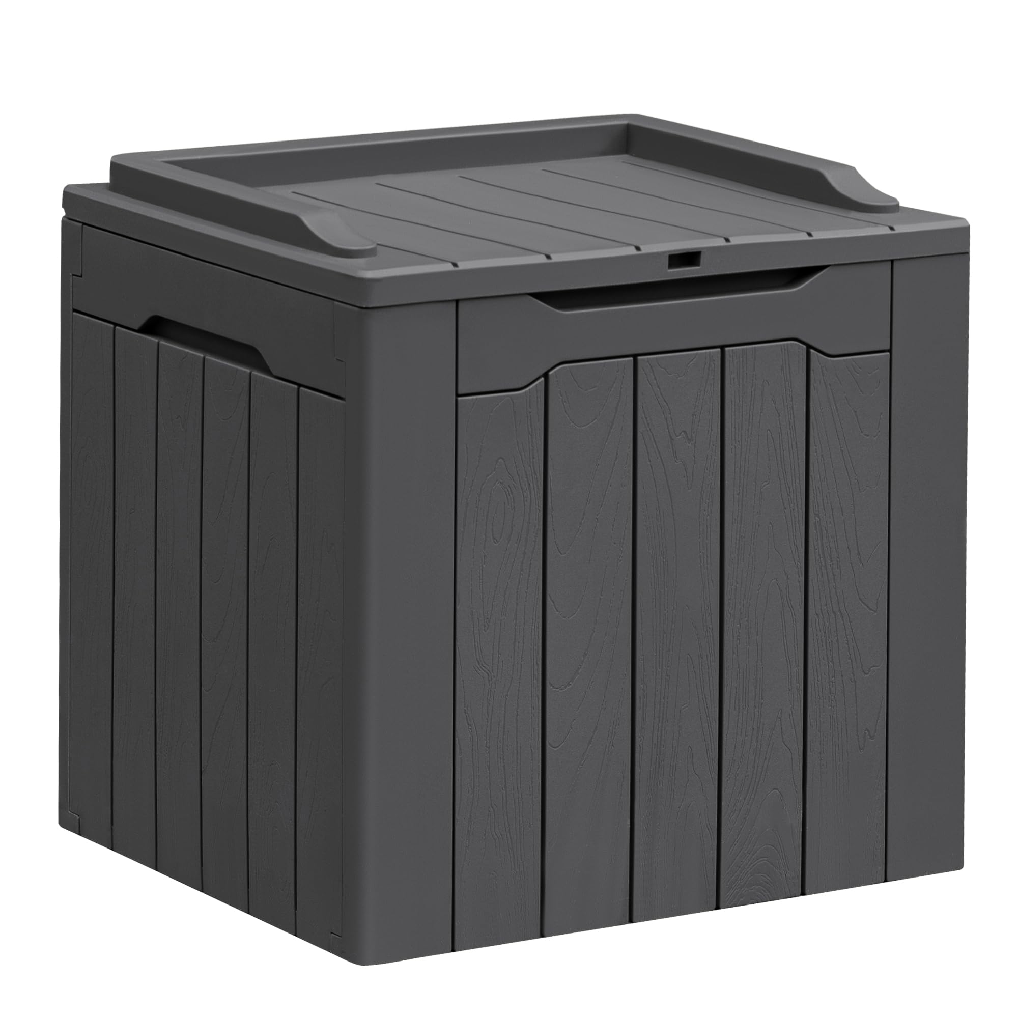 Greesum Outdoor Storage Box 100 Gallon Storage Bin with Lid for Patio Furniture, Garden Tools, Pool Supplies, Lockable, Waterproof and UV Resistant, Black