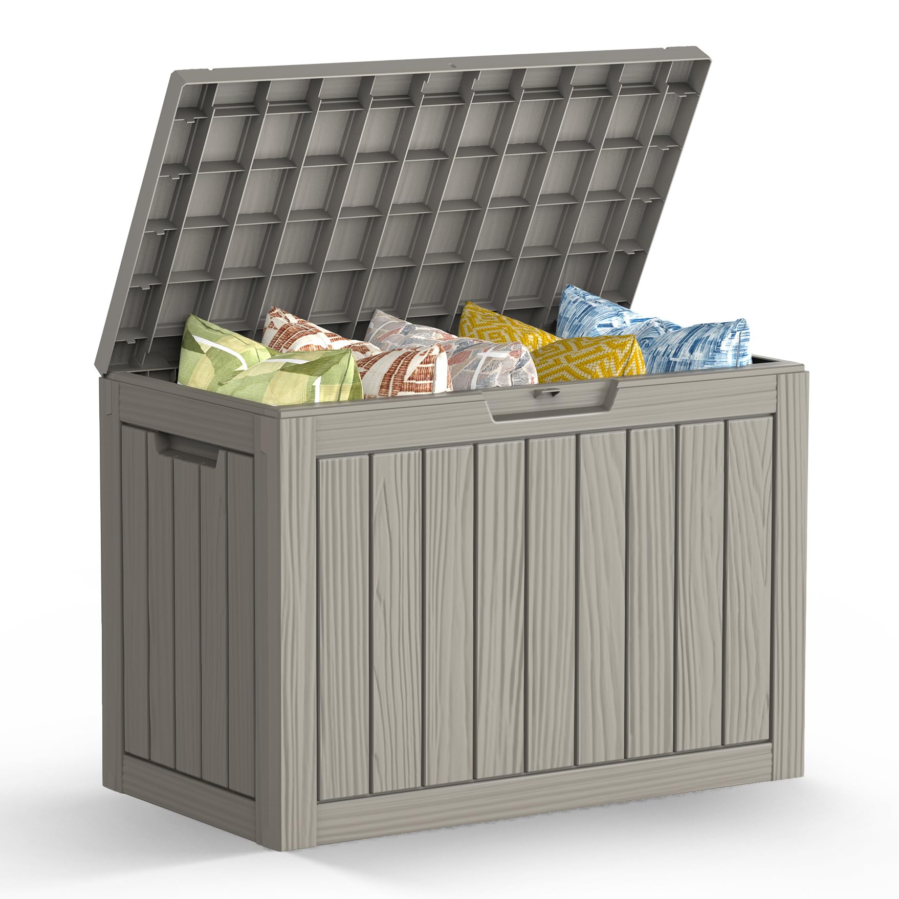 Mars Villa 180 Gallon Outdoor Storage Box Waterproof, Extra Large Resin Deck Box, Outside Storage Bin for Patio Furniture Cushion, Pool Supply, Sports Gear, UV Resistant and Weatherproof, Black