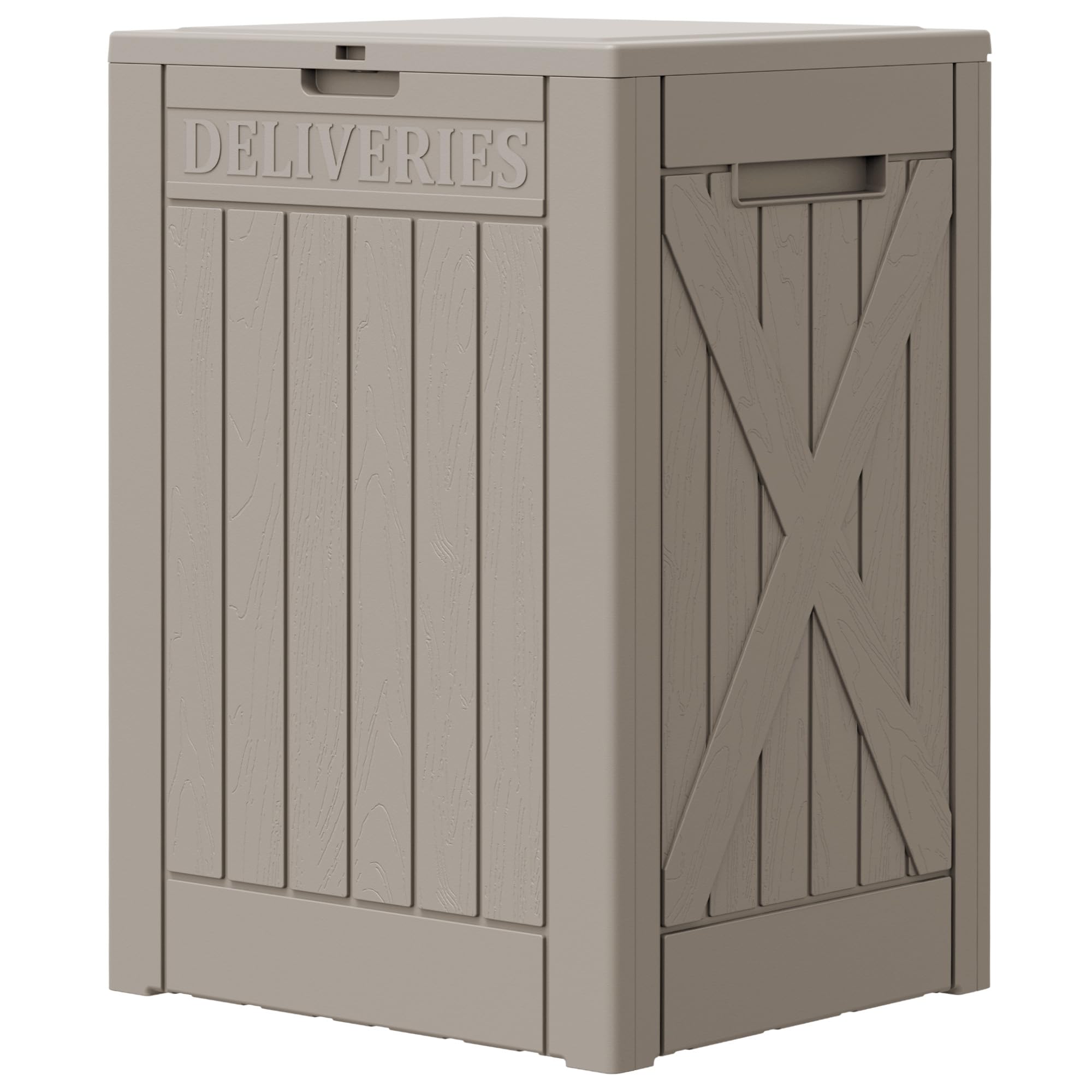 Greesum Outdoor Storage Box 100 Gallon Storage Bin with Lid for Patio Furniture, Garden Tools, Pool Supplies, Lockable, Waterproof and UV Resistant, Black