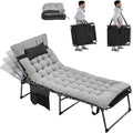 Yaheetech 5 Position Folding Tanning Chair, Outdoor Chaise Lounge Chair with Pad for Beach Patio Poolside Lawn(Gray)