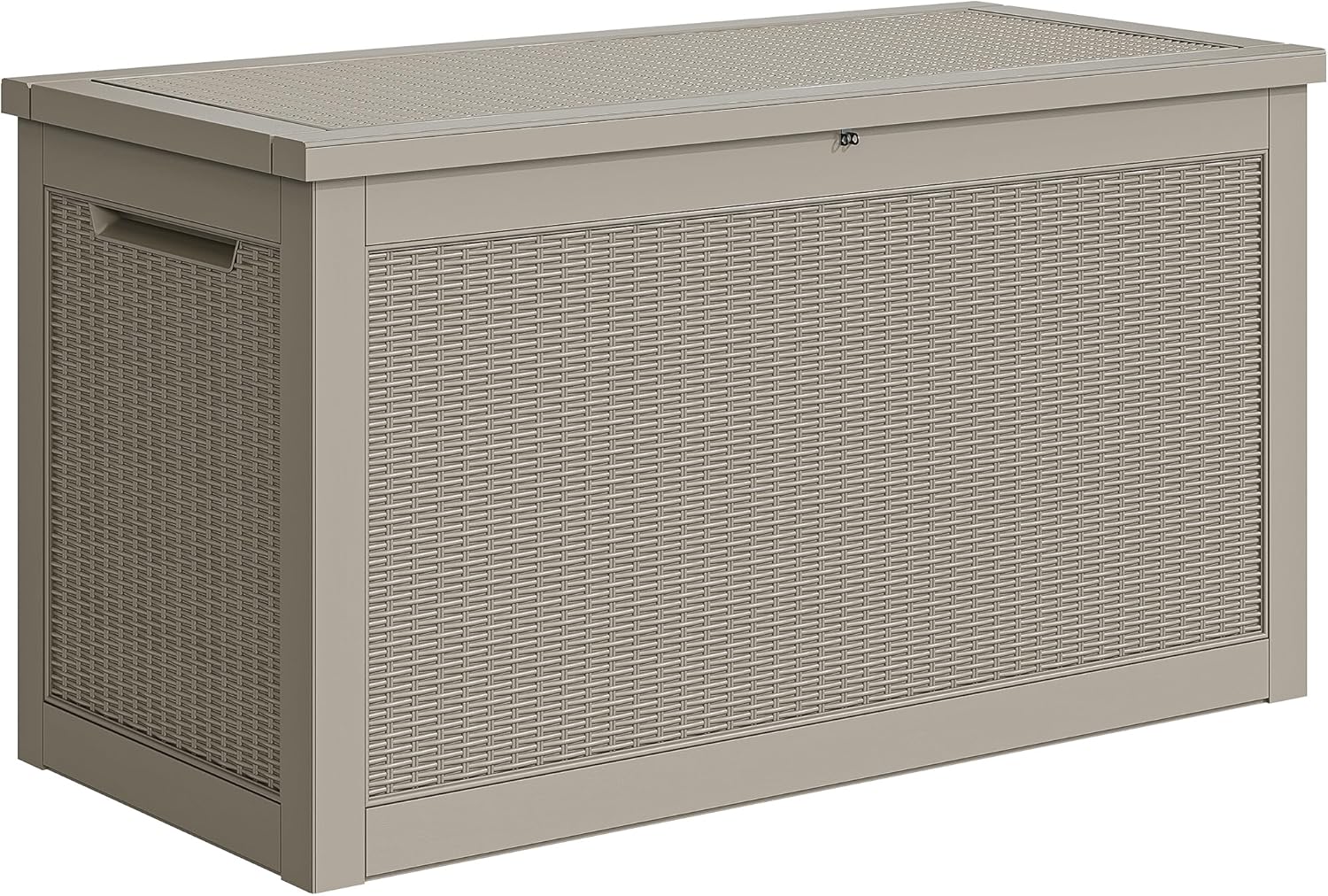 YITAHOME 80 Gallon Resin Deck Box, Weather Resistant Outdoor Rattan Storage Box, Lockable Indoor Outdoor Storage for Supplies and Essentials, Dark Gray