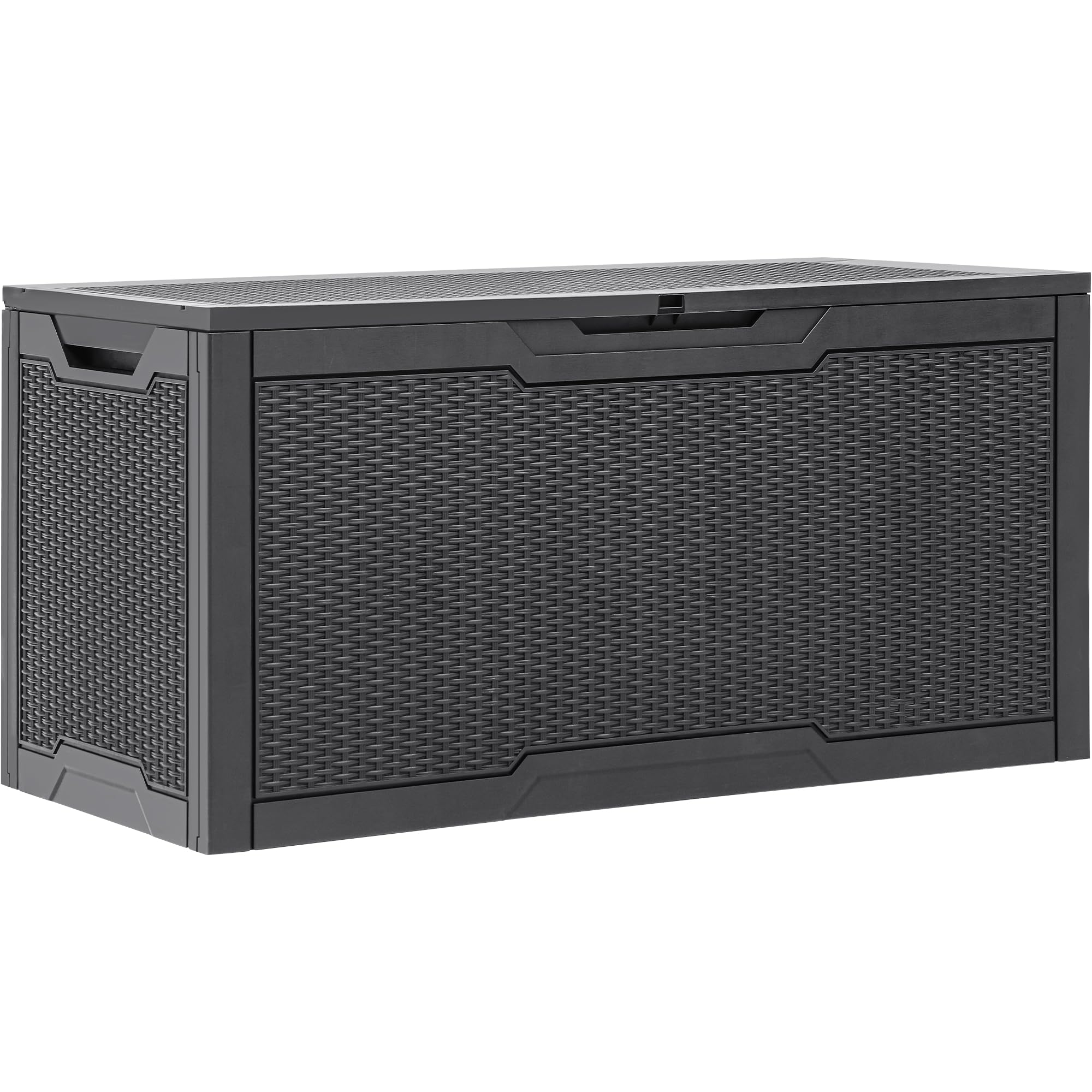 YITAHOME 100 Gallon Resin Deck Box, Weather Resistant Outdoor Storage Box, Lockable Indoor Outdoor Storage for Supplies and Essentials, Dark Brown