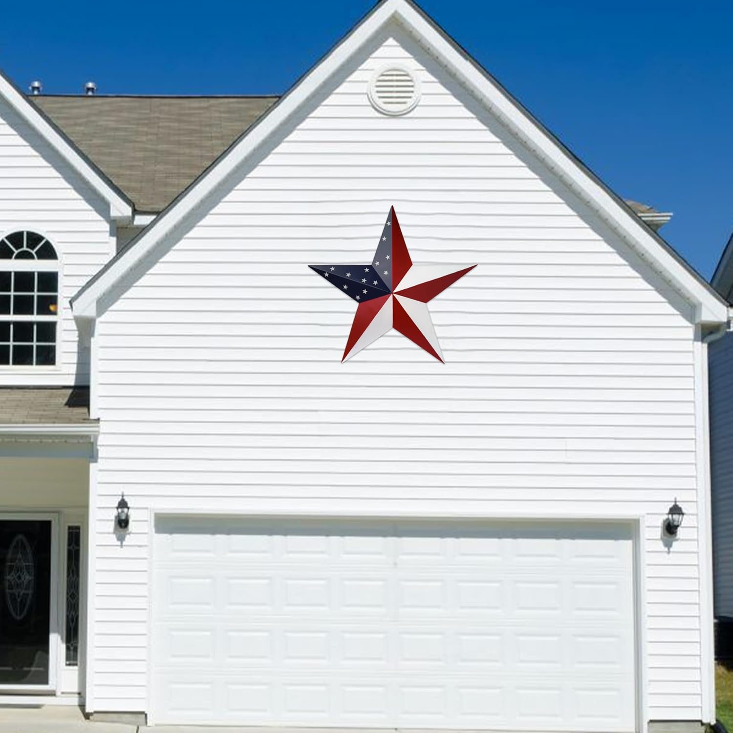 JoyEvy 23.4" American Barn Star US Flag Stars Indoor Outdoor Decor, Metal Patriotic Star Wall Decoration, Texas Stars for Outside Rustic Vintage Western Country Home Farmhouse Wall Ornament