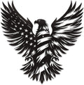 Intricate American Eagle Flag Metal Wall Art for Holiday Decor