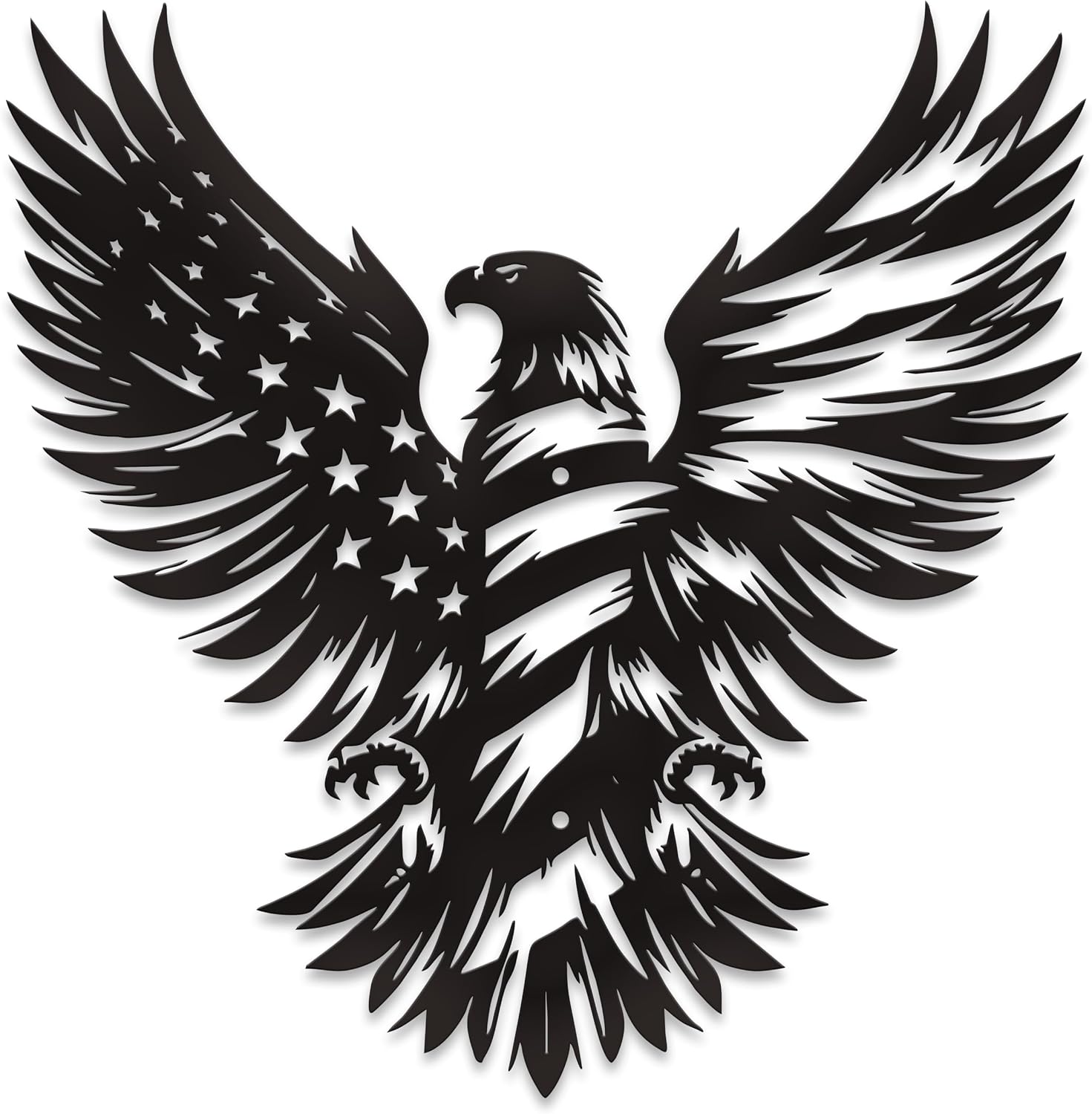 Intricate American Eagle Flag Metal Wall Art for Holiday Decor