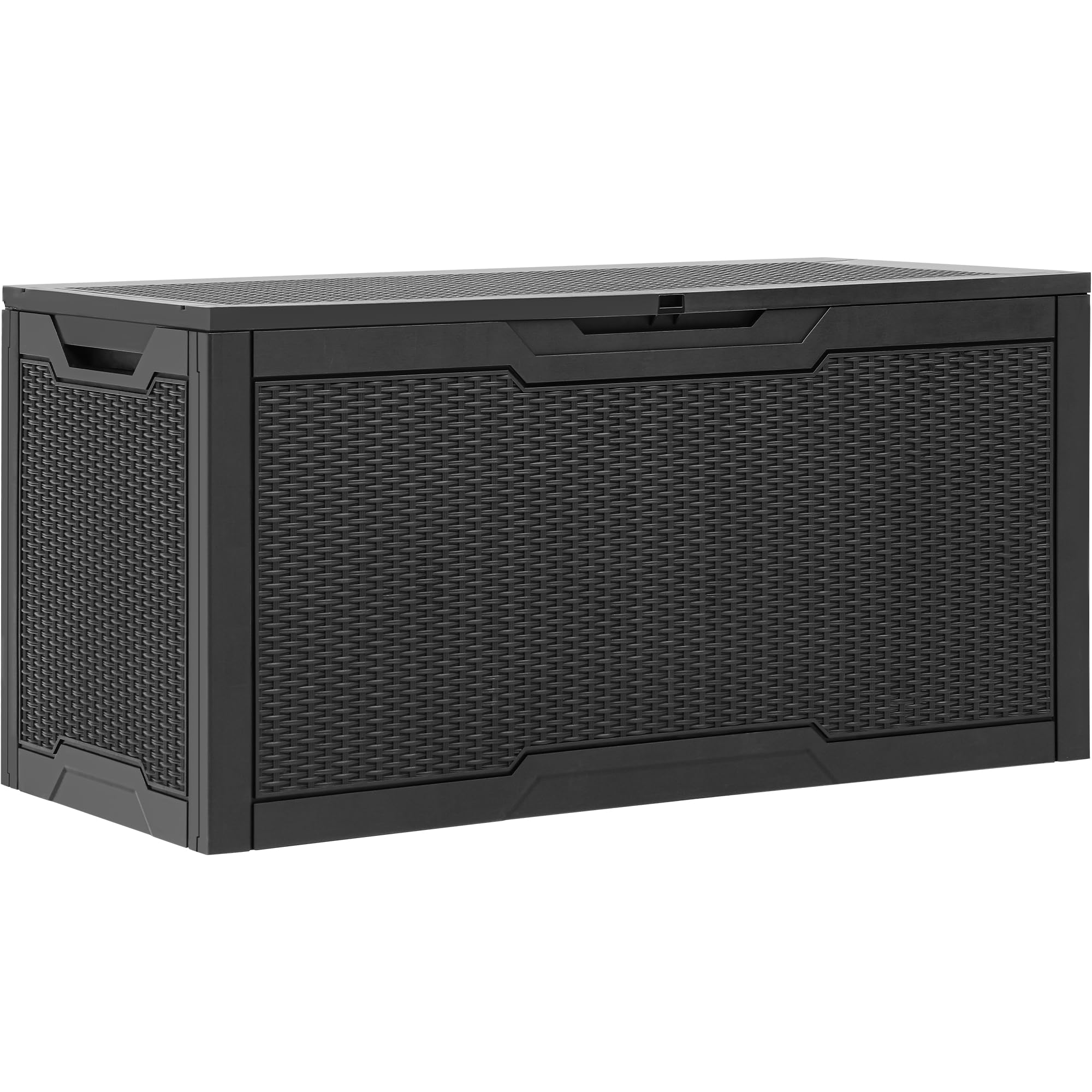 YITAHOME 100 Gallon Resin Deck Box, Weather Resistant Outdoor Storage Box, Lockable Indoor Outdoor Storage for Supplies and Essentials, Dark Brown