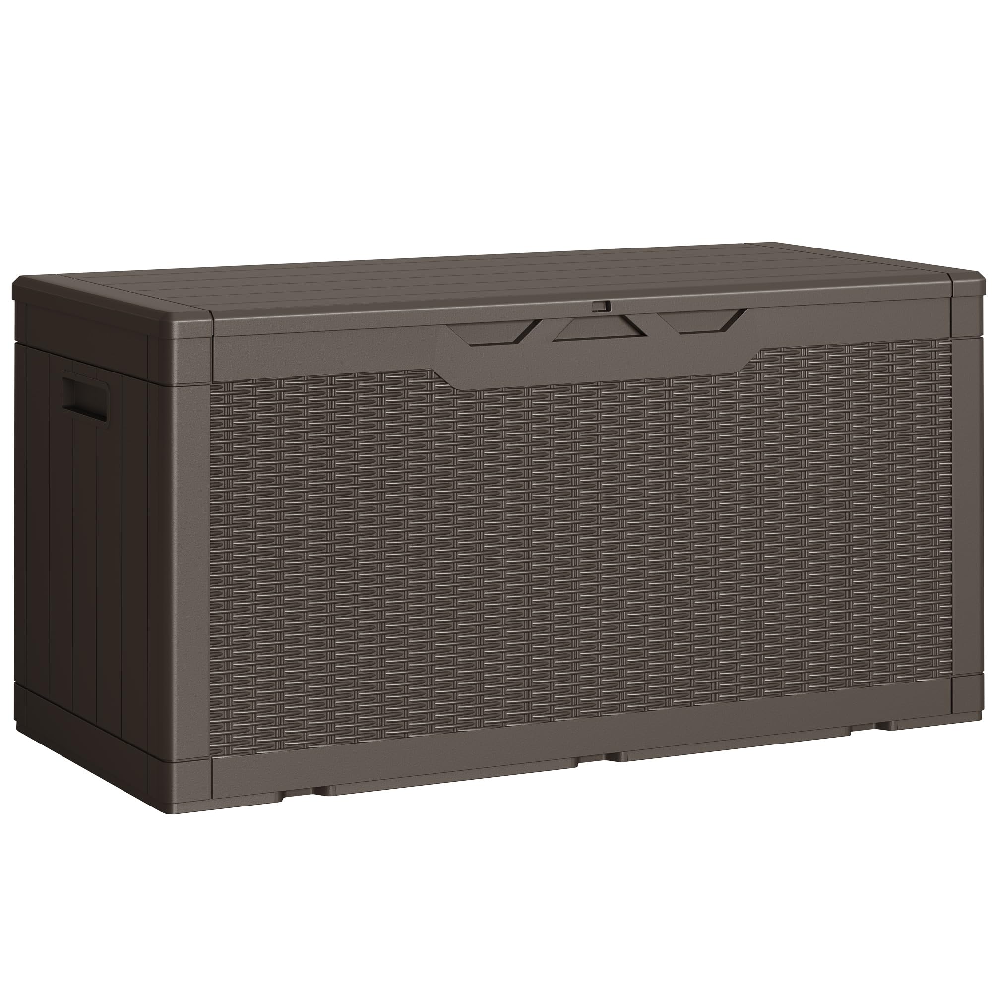 Greesum Outdoor Storage Box 100 Gallon Storage Bin with Lid for Patio Furniture, Garden Tools, Pool Supplies, Lockable, Waterproof and UV Resistant, Black