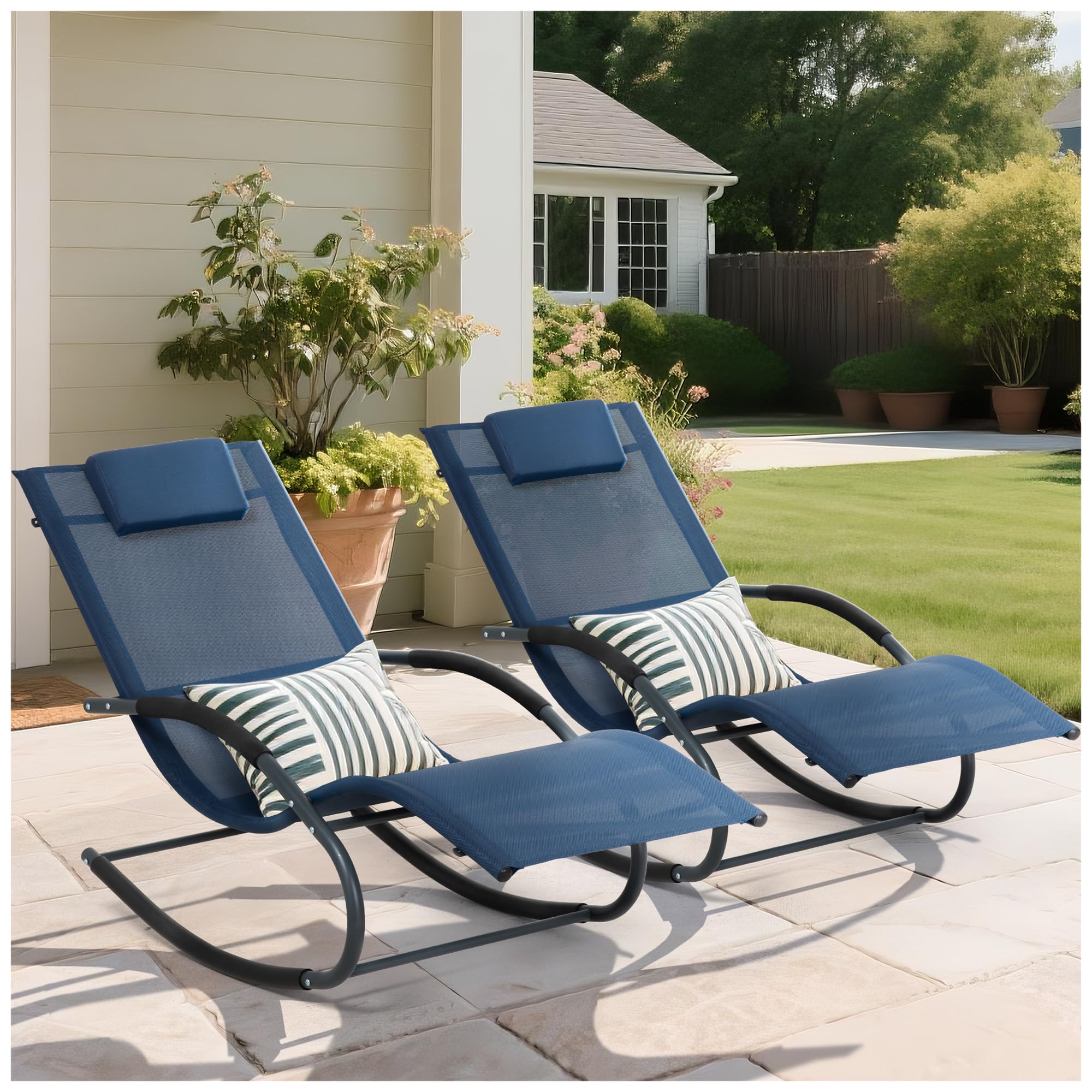 Lounge Chair, Outdoor Chaise Lounge with Detachable Pillow for Patio, Lawn, Pool, Outdoor Lounge Chairs, Brown