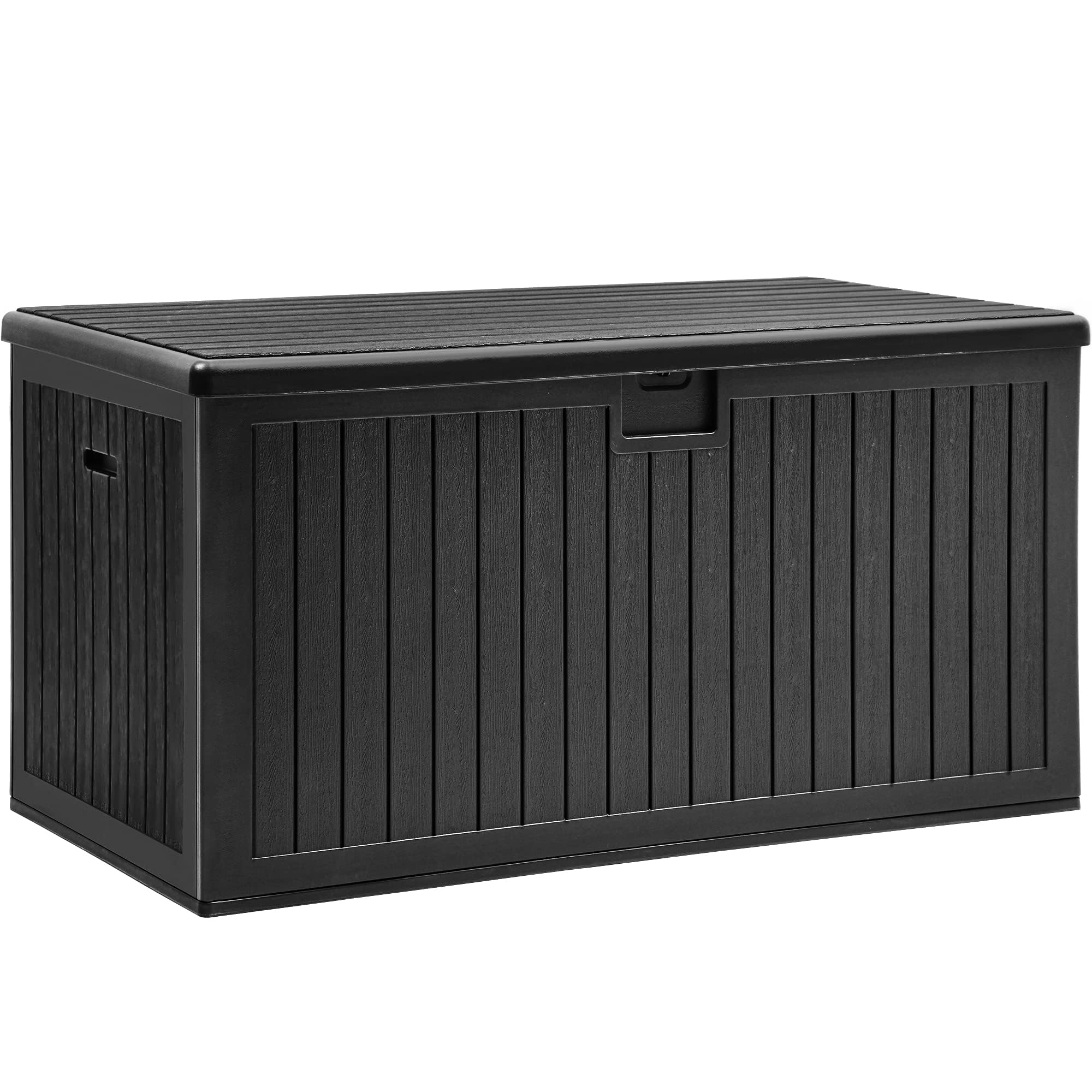 YITAHOME 100 Gallon Resin Deck Box, Weather Resistant Outdoor Storage Box, Lockable Indoor Outdoor Storage for Supplies and Essentials, Dark Brown