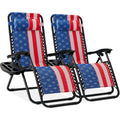 Best Choice Products Set of 2 Adjustable Steel Mesh Zero Gravity Lounge Chair Recliners w/Pillows and Cup Holder Trays - Ice Gray